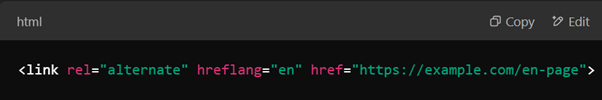 Each page should have a self-referencing hreflang tag