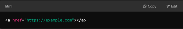 Example of a problematic link (no anchor text