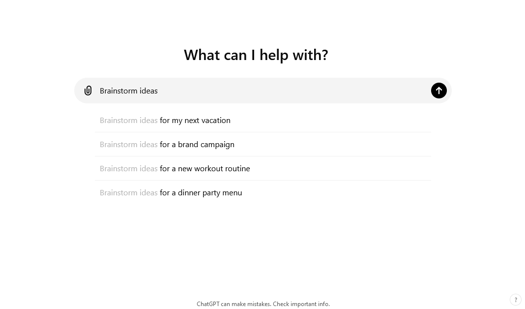 Brainstorm ideas with chatgpt