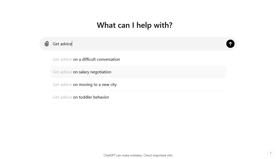 Get advice from chatgpt