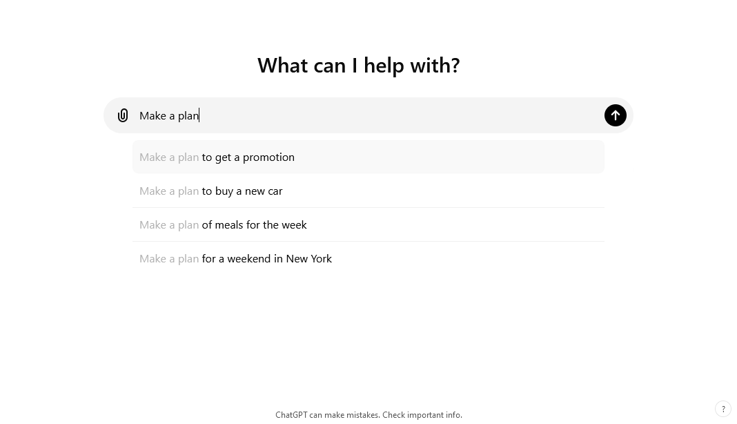 Make a Plan with chatgpt