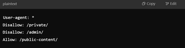 Example of a basic robots.txt file