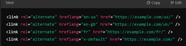 Example of a proper hreflang implementation