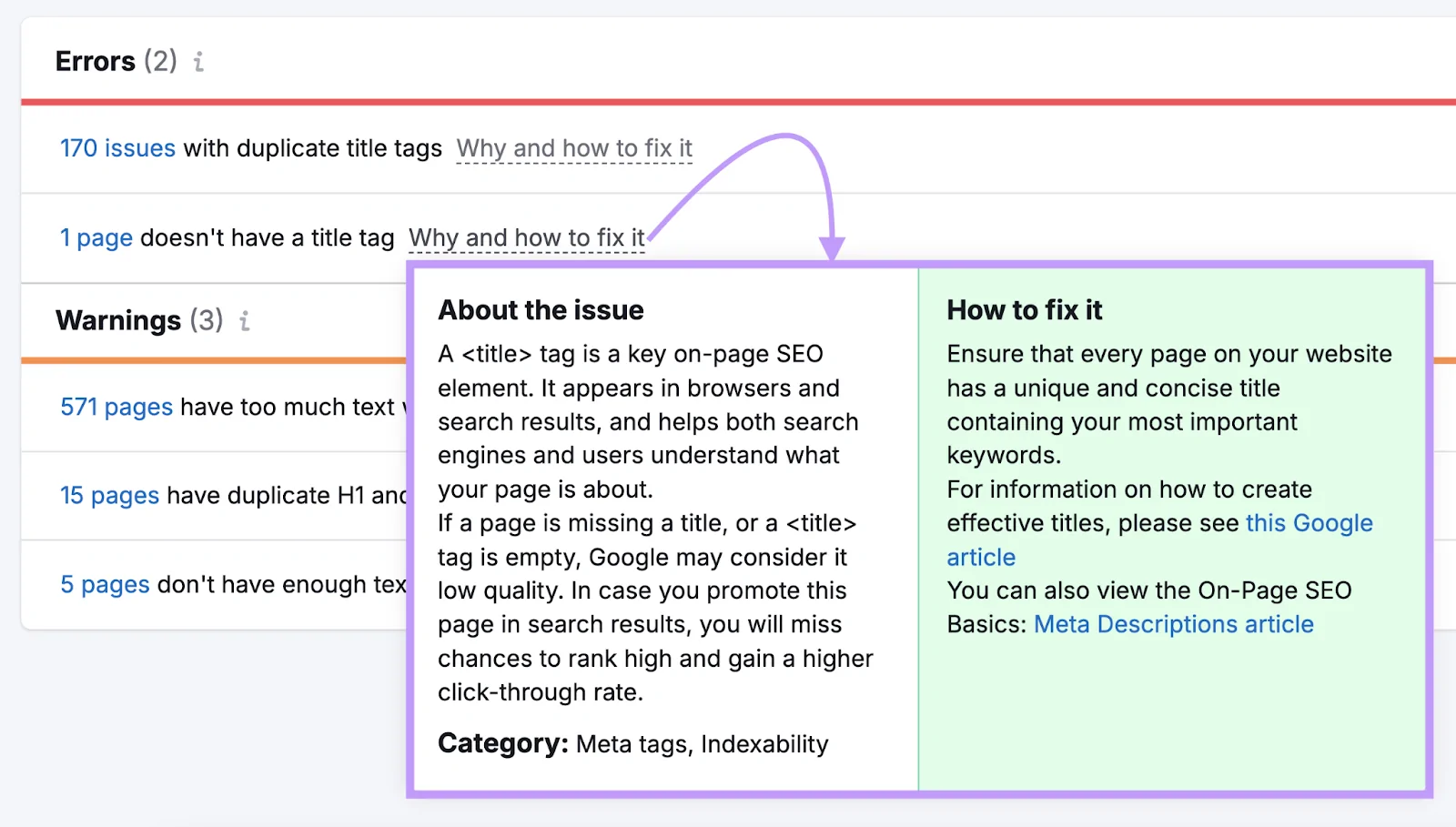 Missing Title Tags