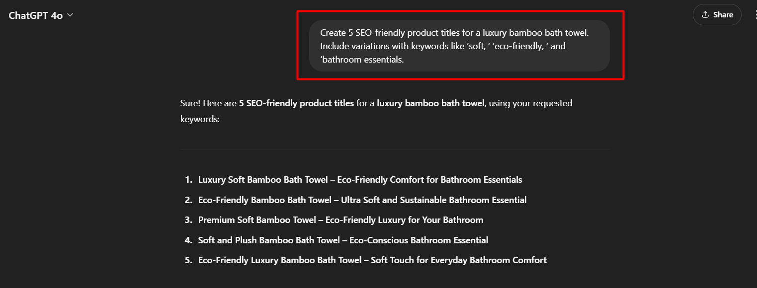 E-commerce SEO Prompts