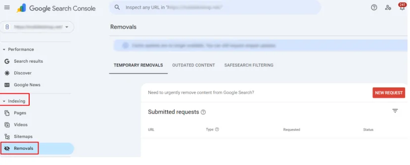 Access the Removals Tool